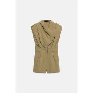 ZARA SHOULDER PAD PLAYSUIT WITH BELT